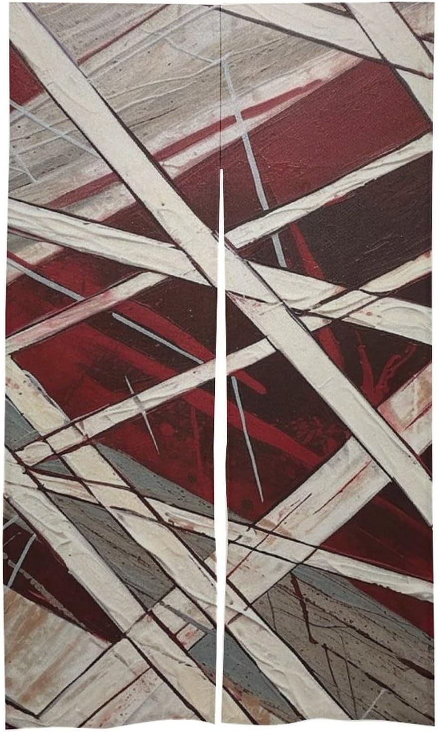 Japanese Noren Door Curtain White and Maroon Tapestries