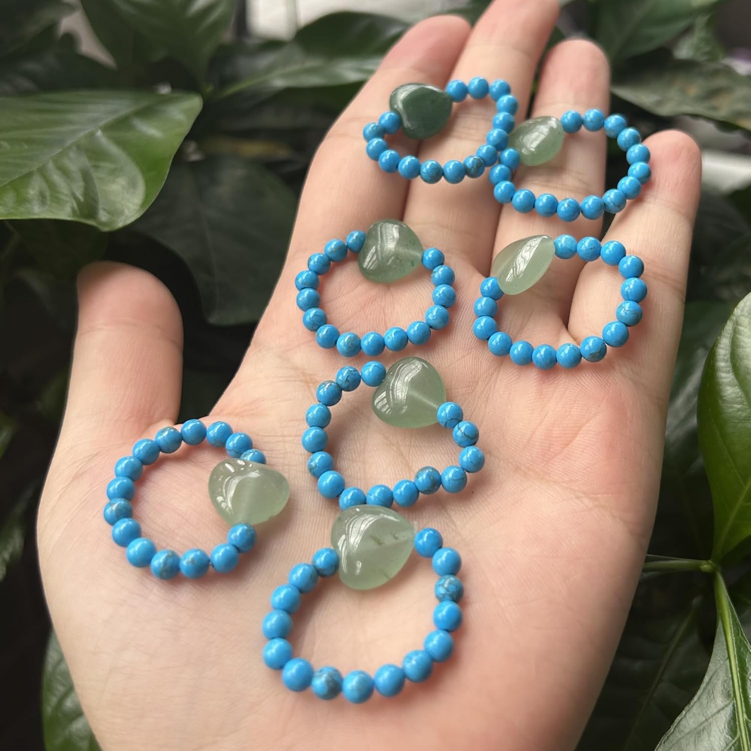 2Pcs Love Heart Ball Crystals Healing Stones Set