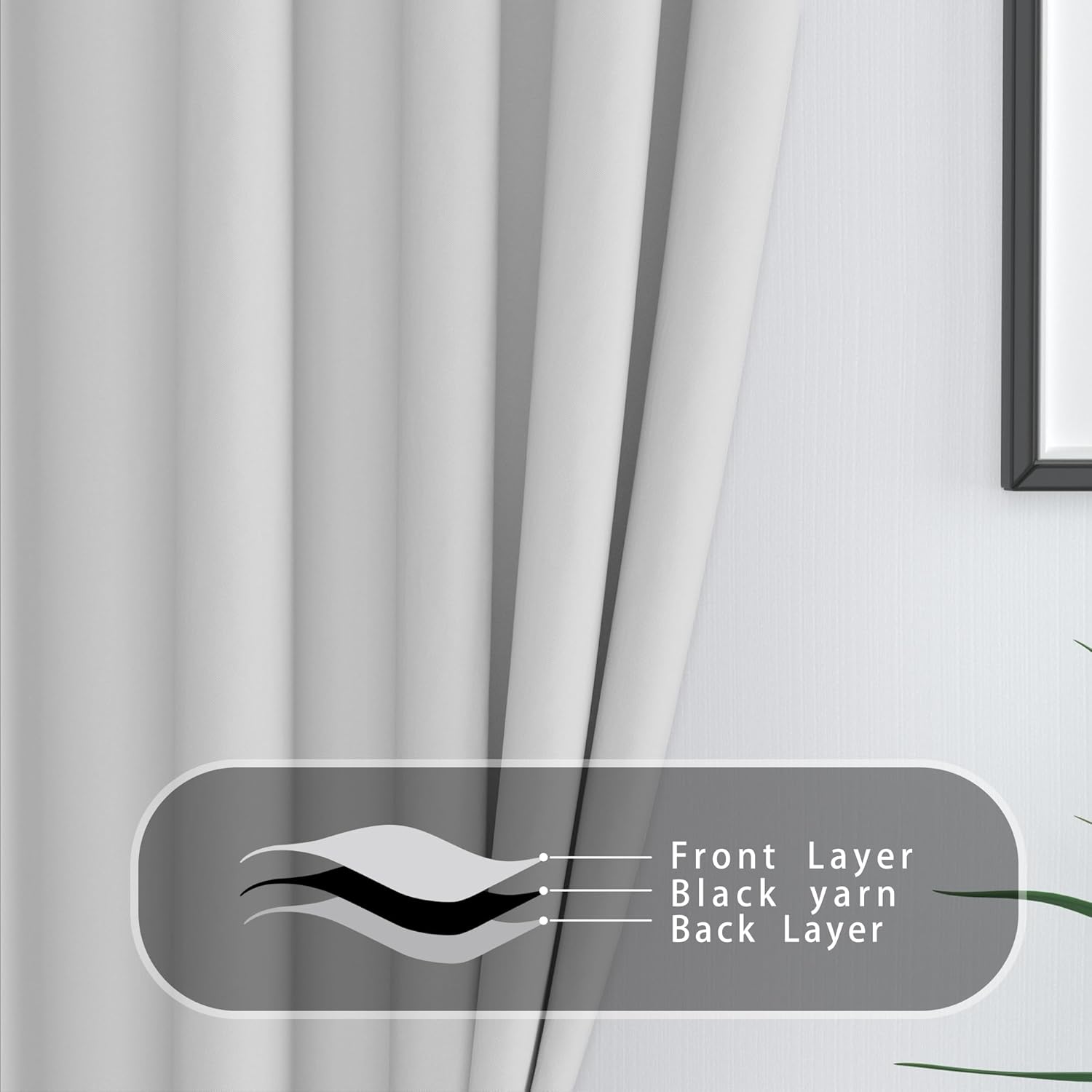 White Curtains 92 Inch Room Darkening Panels Set
