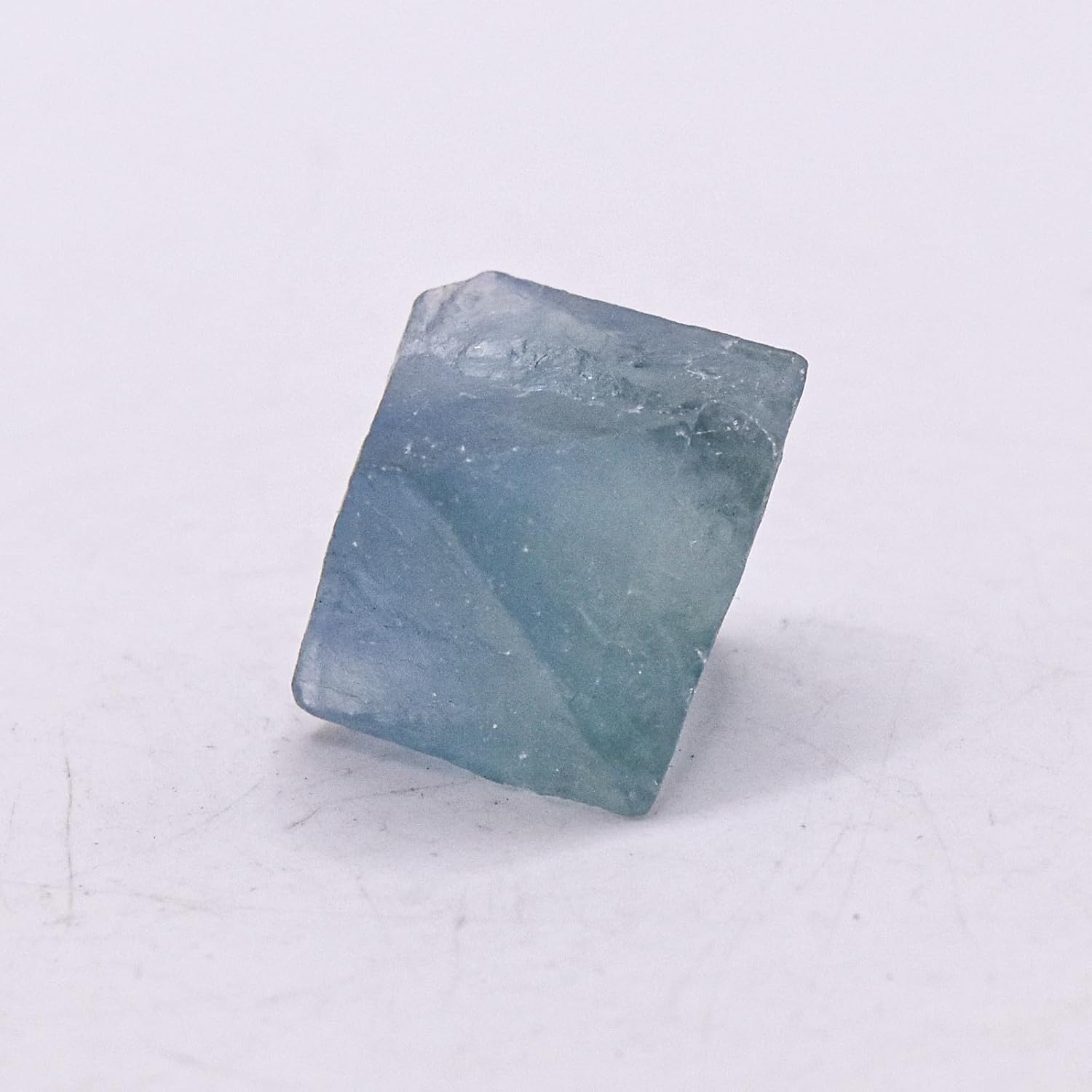 21mm Sky Blue Fluorite Octahedron Rough Crystal Gemstone