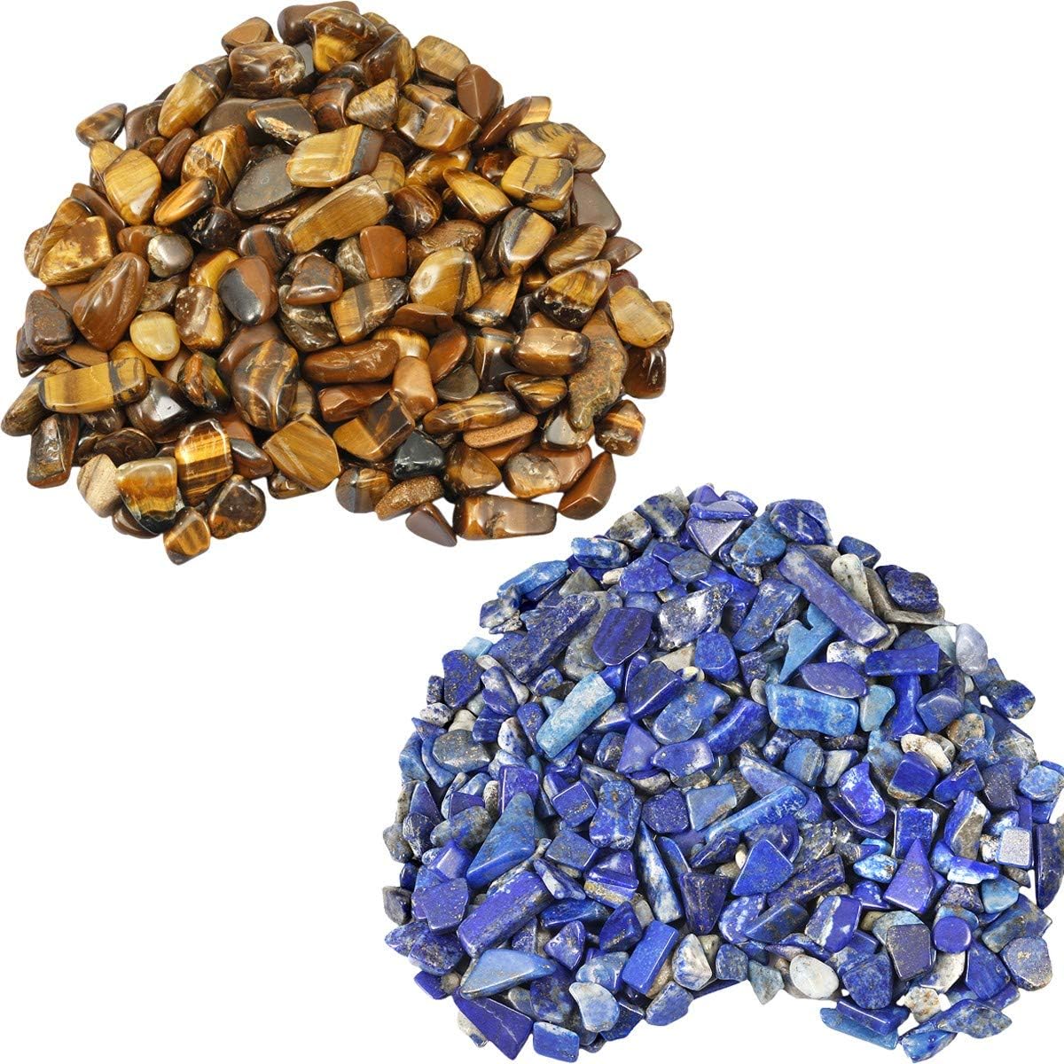 SUNYIK Tigers Eye Lapis Lazuli Crushed Healing Stones Pack of 2