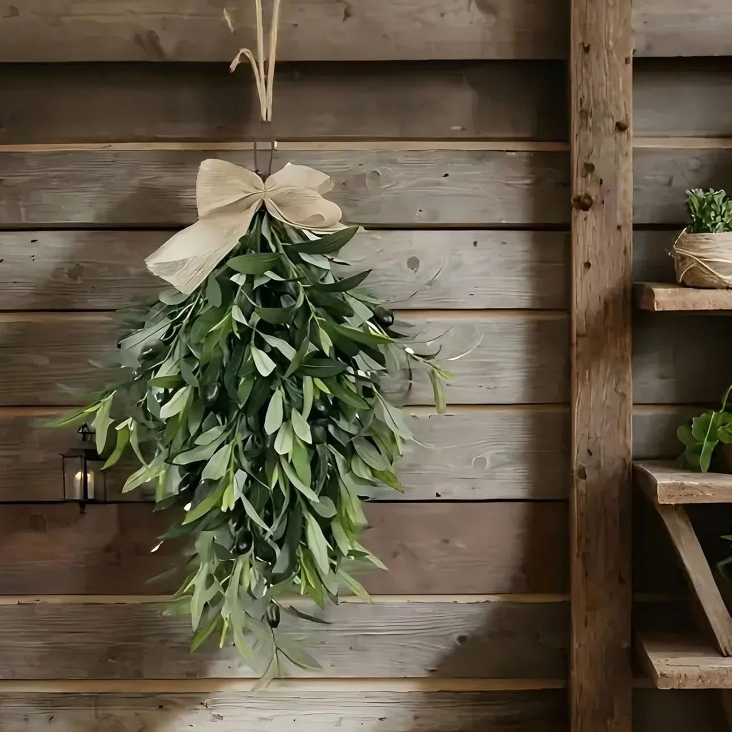 Olive Swag Wreath 24 Inch Artificial Greenery Garland