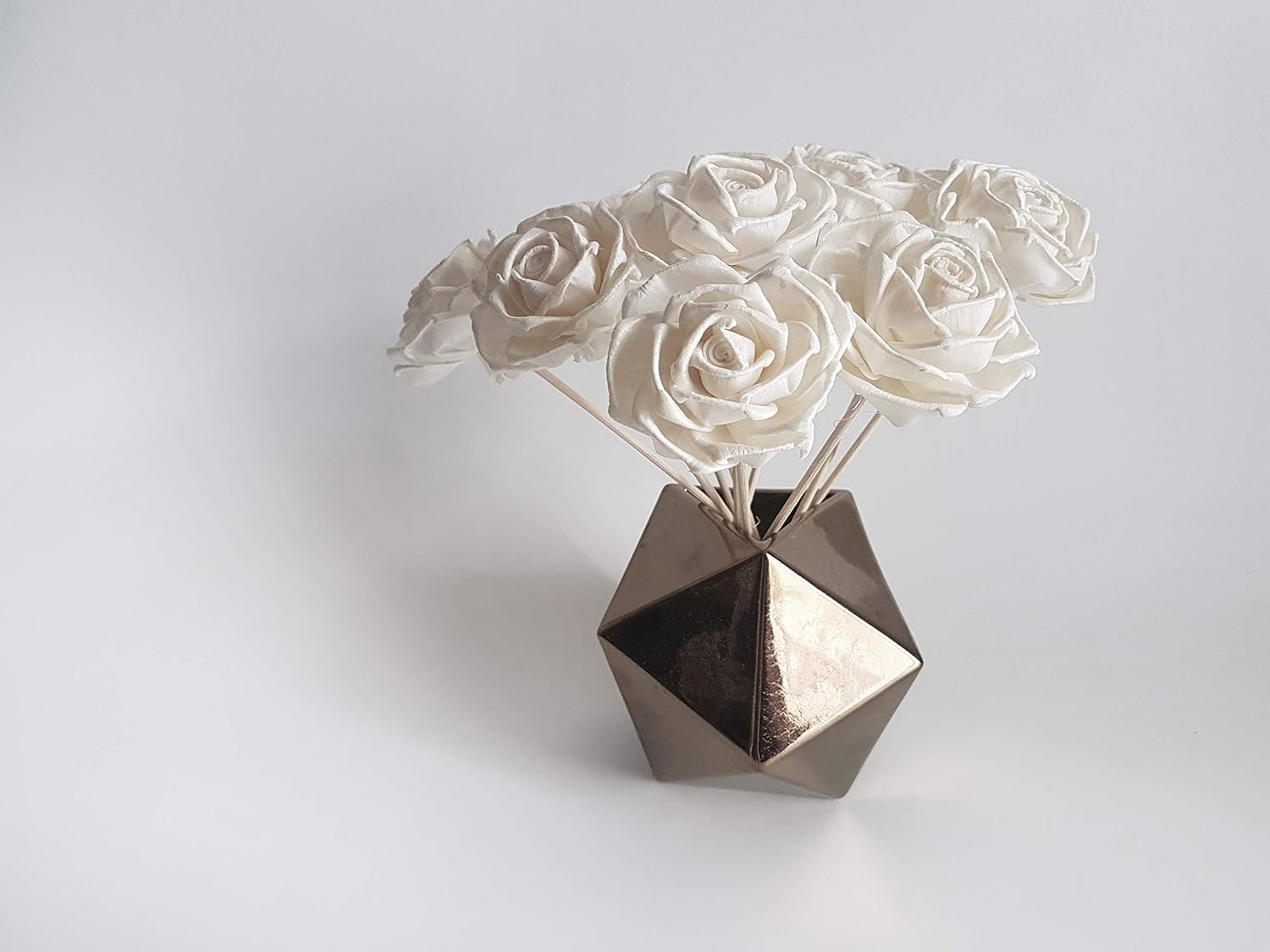 10 Rosa Wedding Bell Rose Sola Flower Diffuser Set