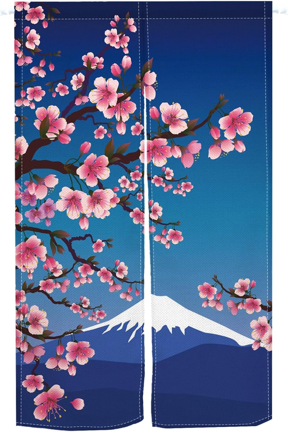 Japan Mount Fuji Cherry Noren Curtain Panel 335x669 In