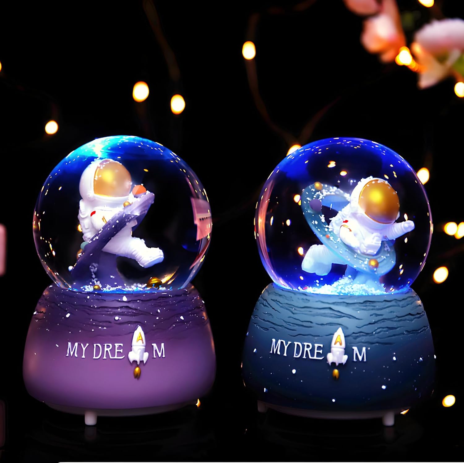 Astronaut Snow Globe - Musical Automatic Snowflakes for Kids