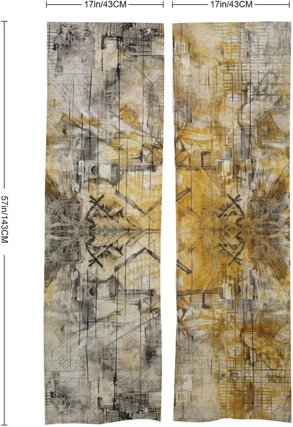 Japanese Noren Door Curtain Light Yellow and White Print