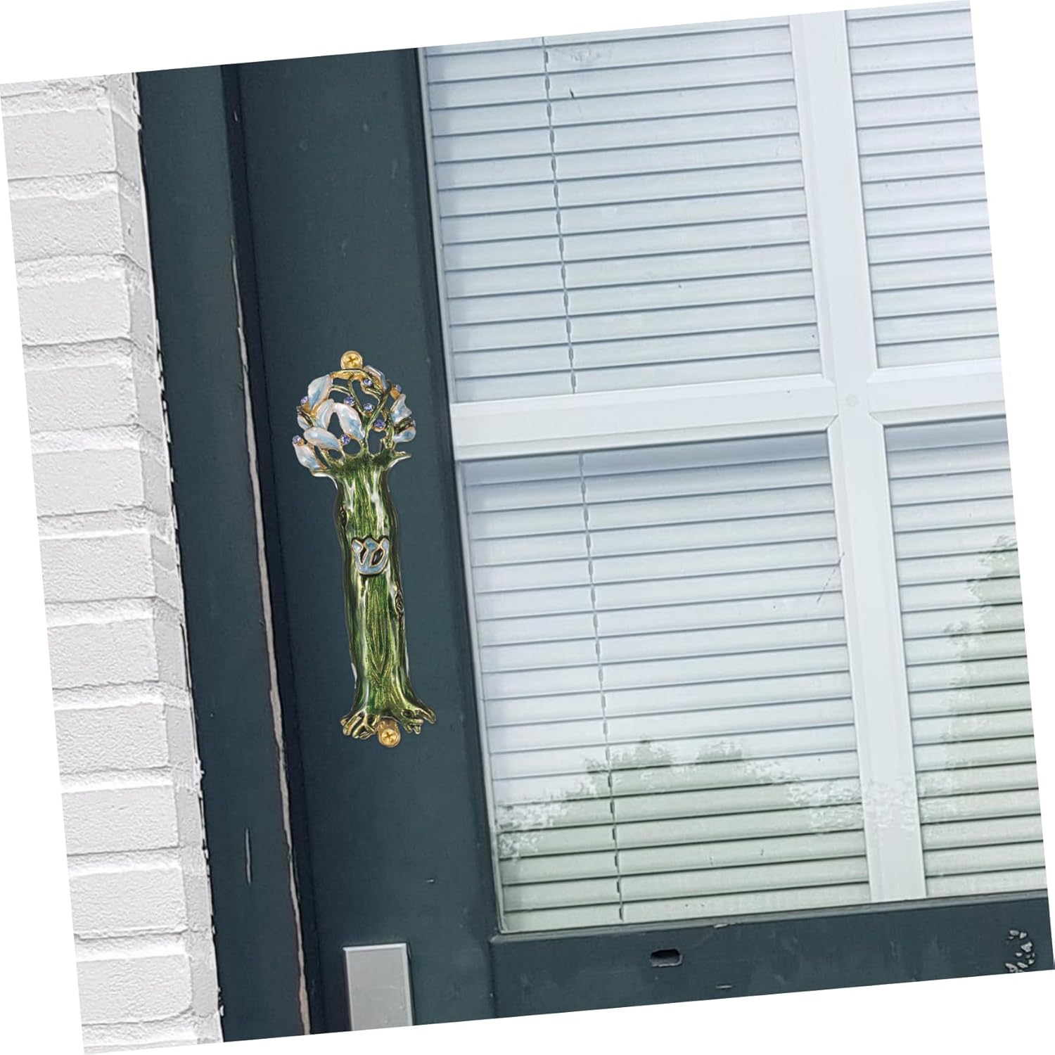 Jewish Mezuzah Decor Metal Plaque Door Accent