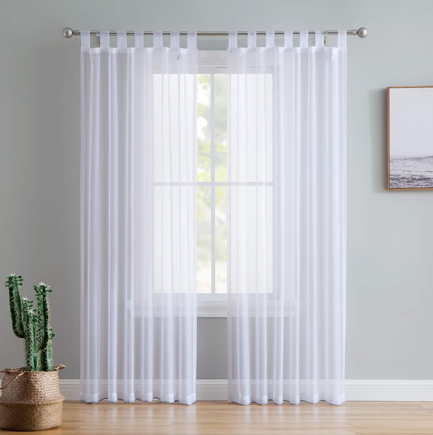 HLC ME White Tab Top Panels 54x95 Inch Set of 2