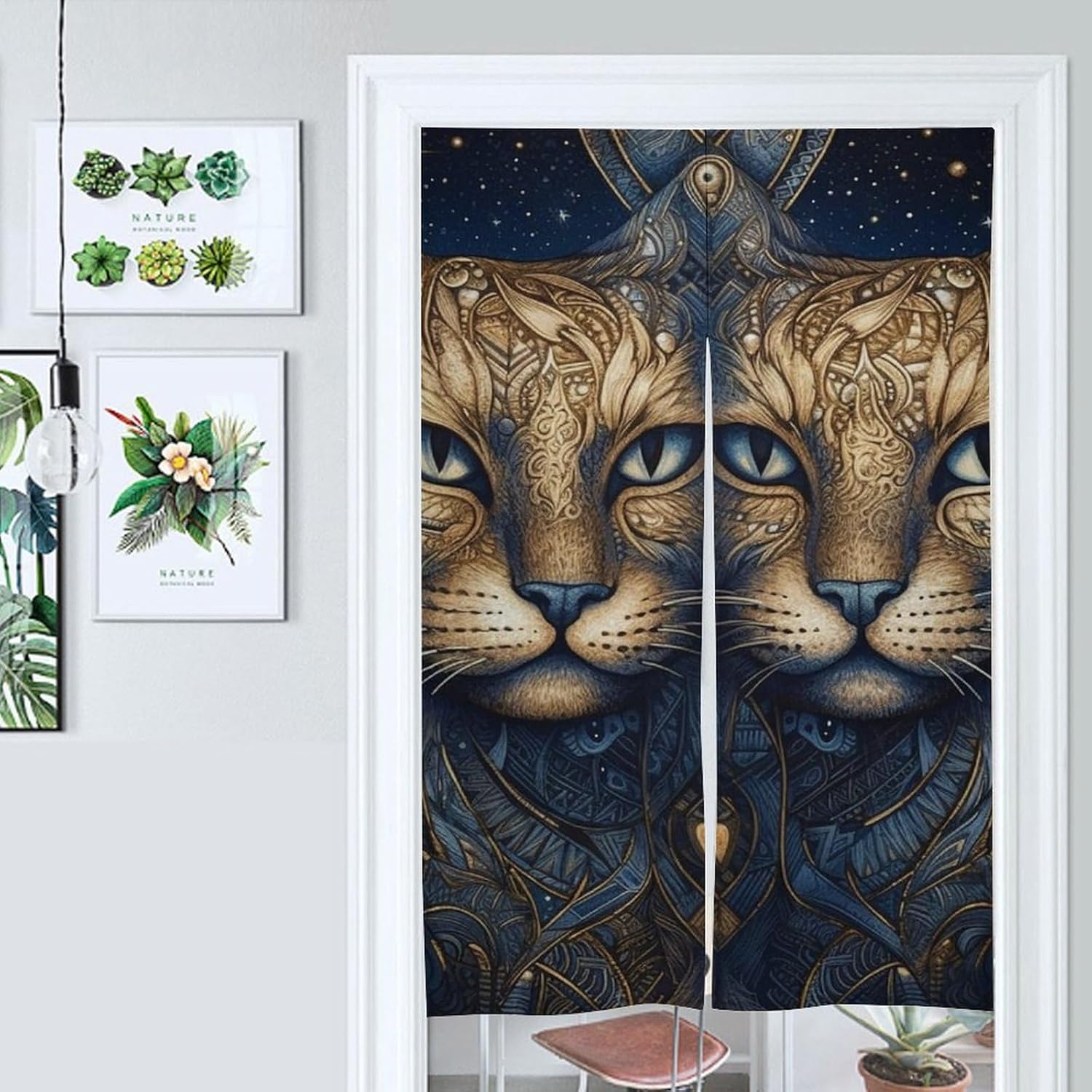 Japanese Noren Door Curtain with Star Design 34x57
