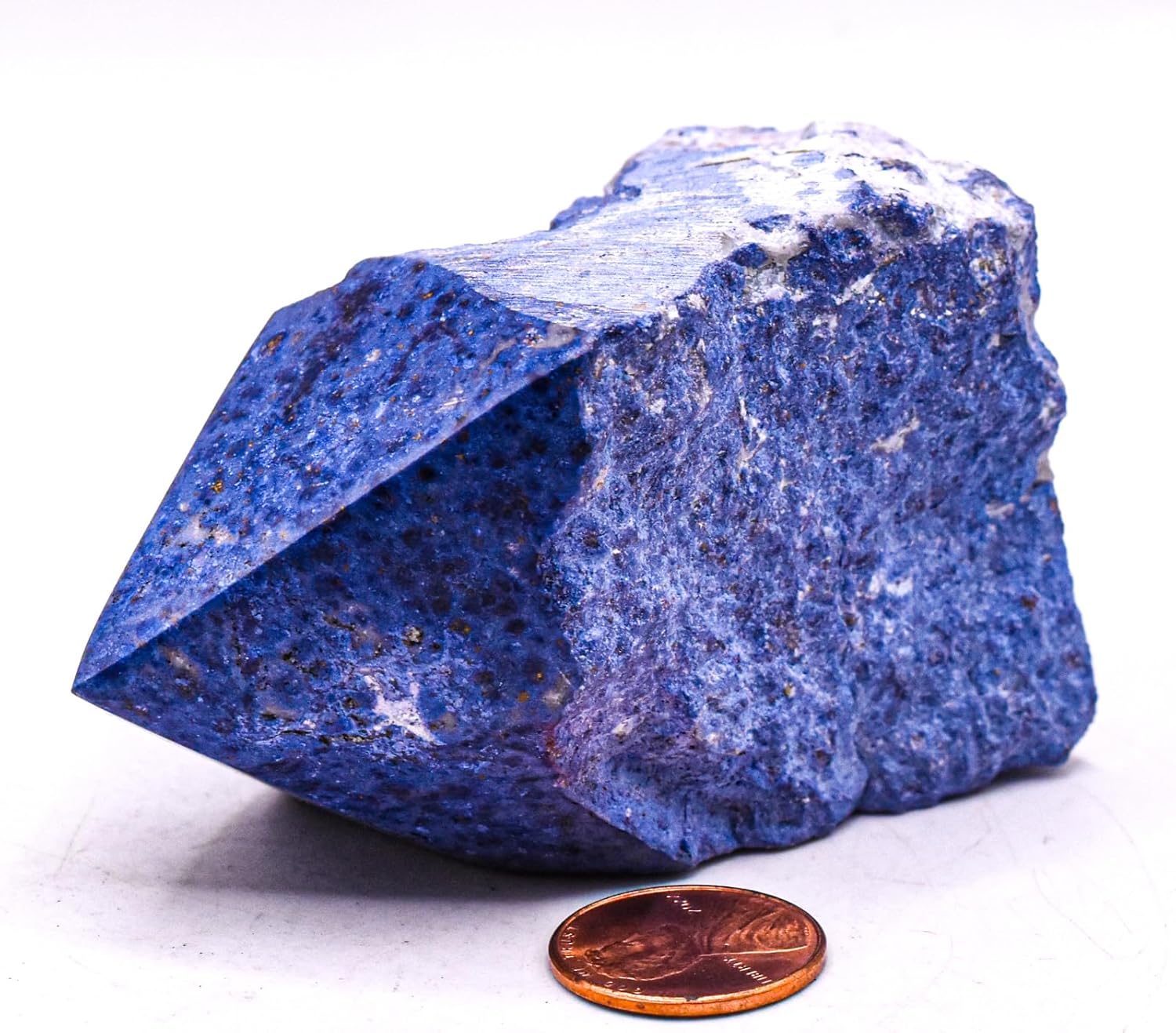 29 Inch Rich Blue Dumortierite with Quartz Carved Point Collectible Gemstone