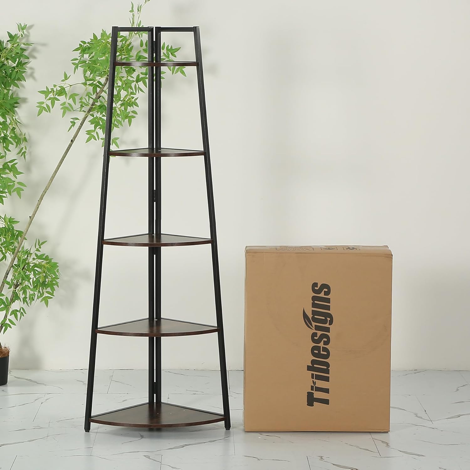 Tribesigns 70 Inch Tall Corner Shelf Bookcase