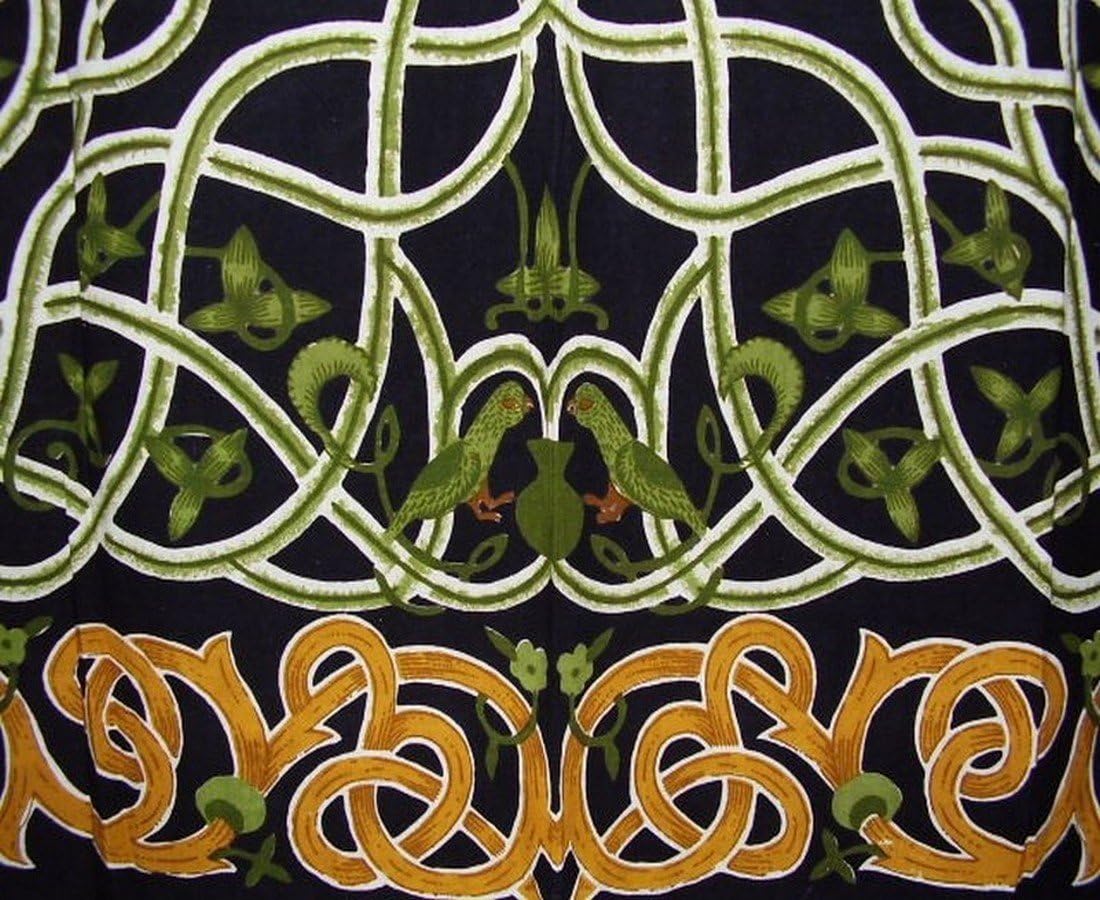 India Arts Green Yin Yang Tab Top Curtain Panel
