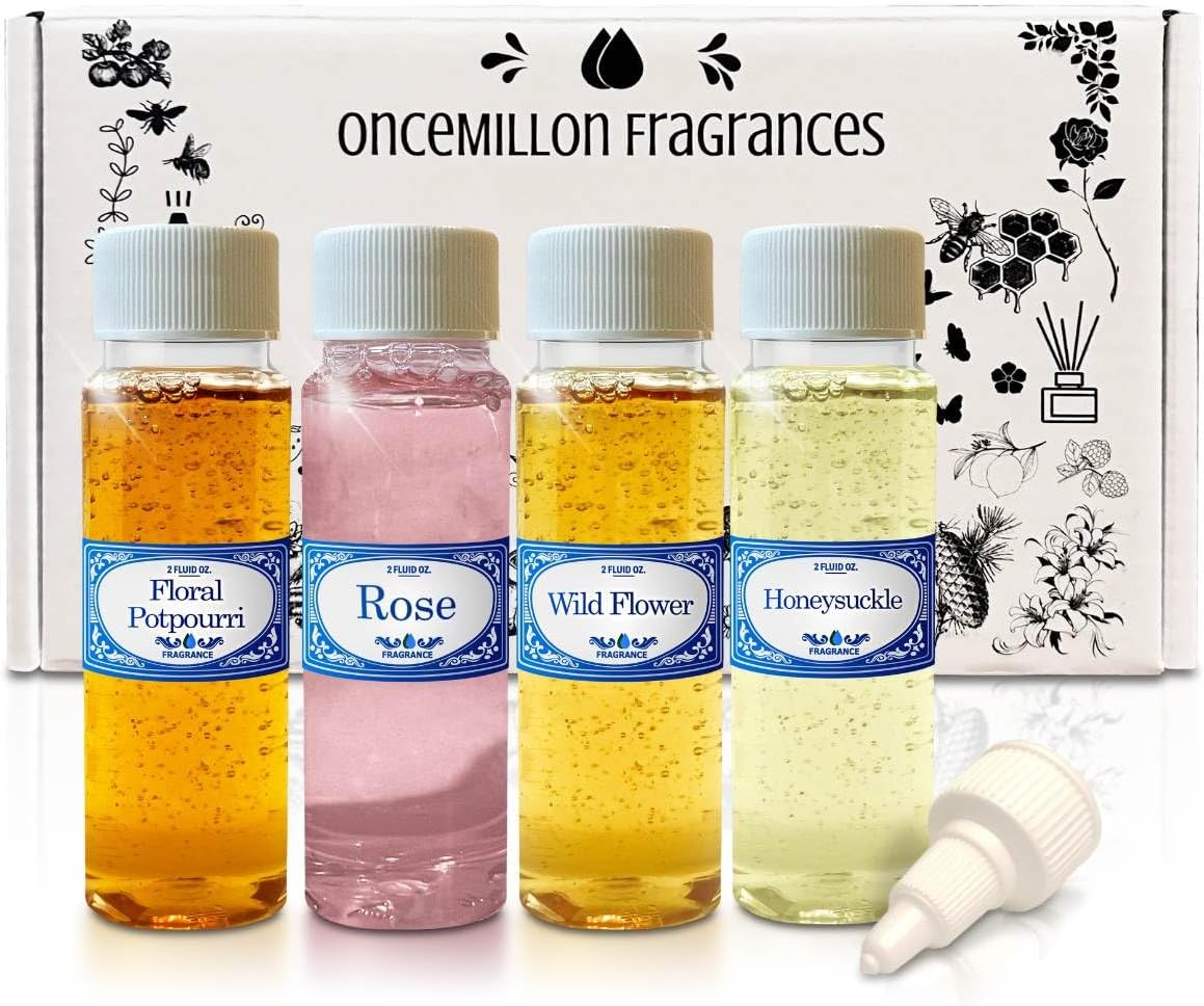 4 Bottles Mix Flowers Concentrated Fragrances 20 Fl Oz Pack