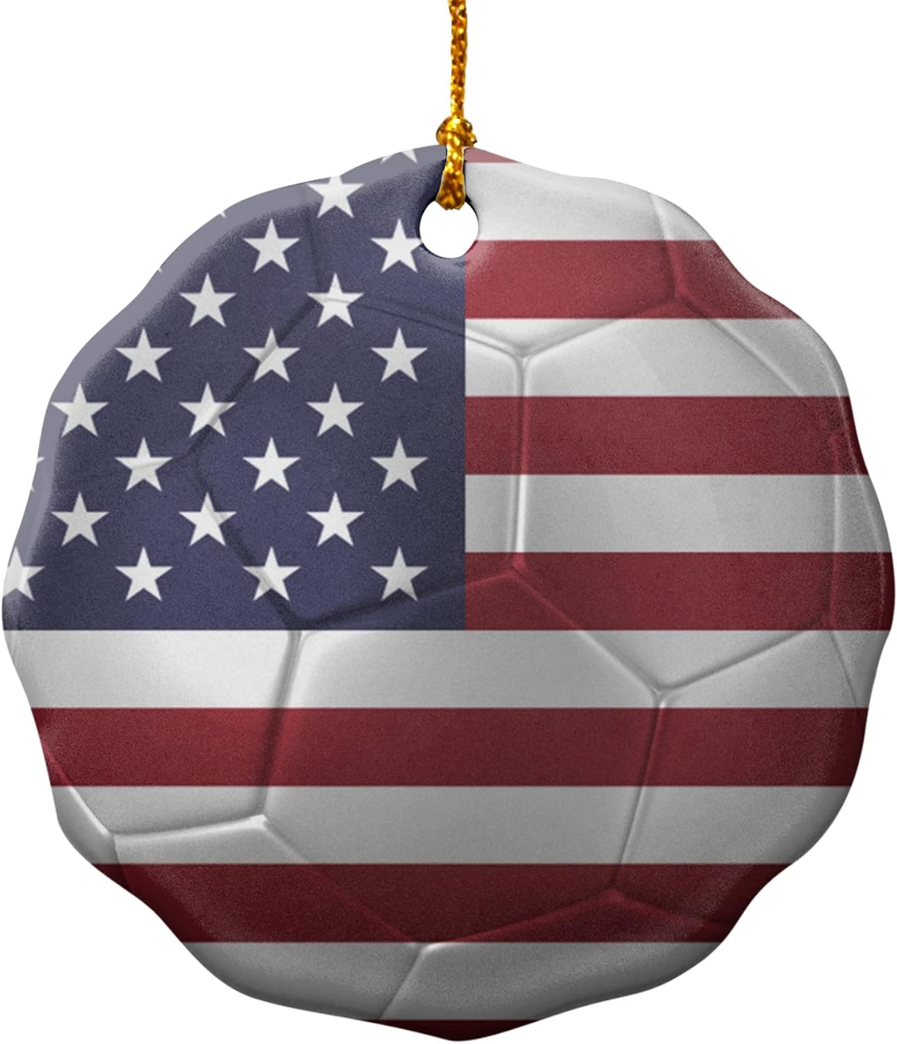 GRAPHICS MORE USA Flag Soccer Ball Porcelain Ornament