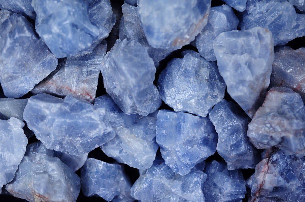 Fantasia Blue Calcite Rough Stones 1 lb AAA Grade