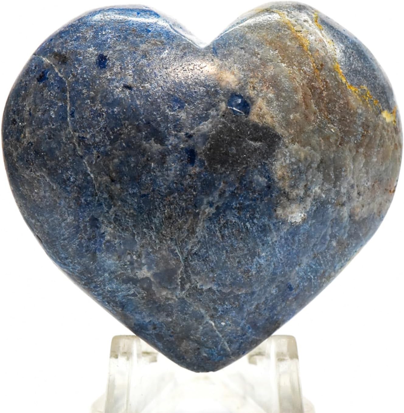 49mm Rich Blue Dumortierite Heart With Quartz Inclusions