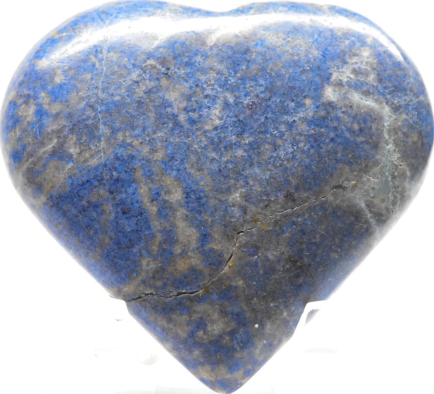 170g 29 Blue Dumortierite Heart with Quartz Stand