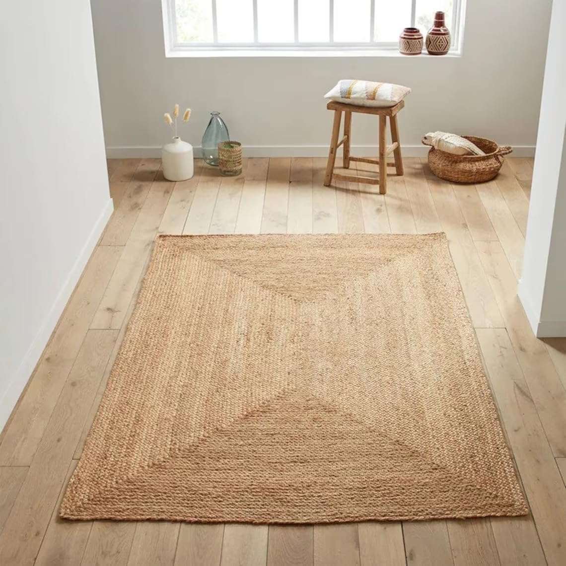 MDS Handwoven Braided Jute Area Rug 3x5 Feet