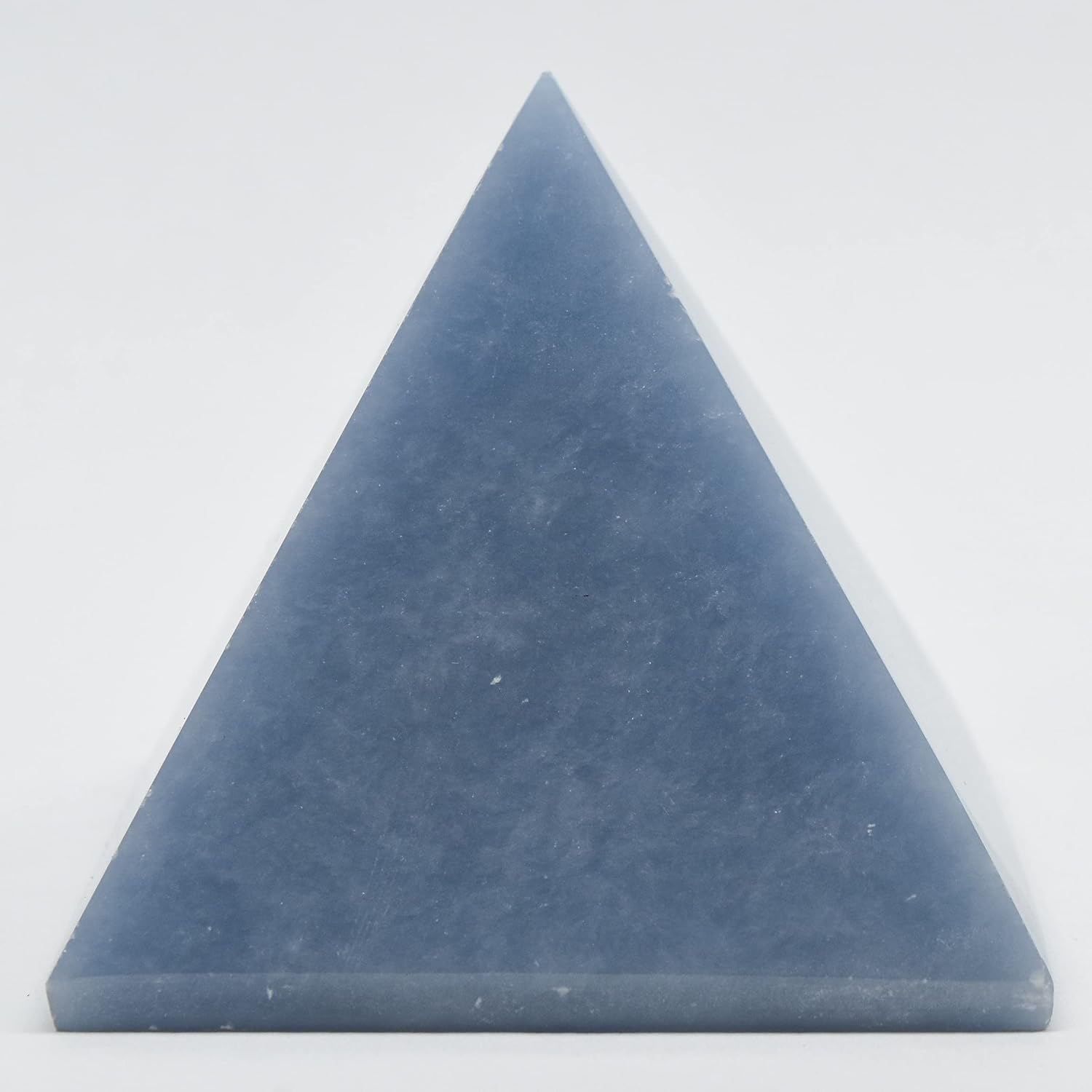 23 Inch Blue Angelite Pyramid with Clear Quartz Cabochon