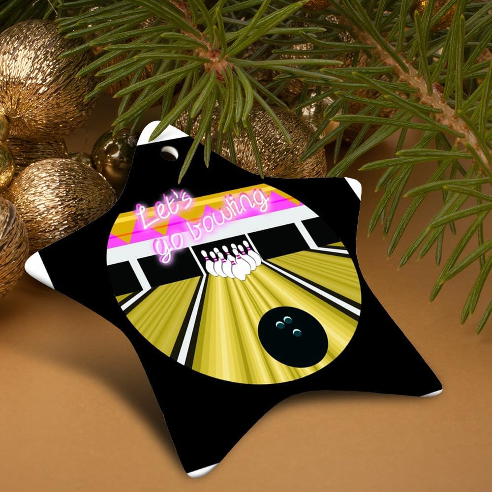 Graphics More Star-Shaped Porcelain Christmas Tree Ornament - 31 Diameter