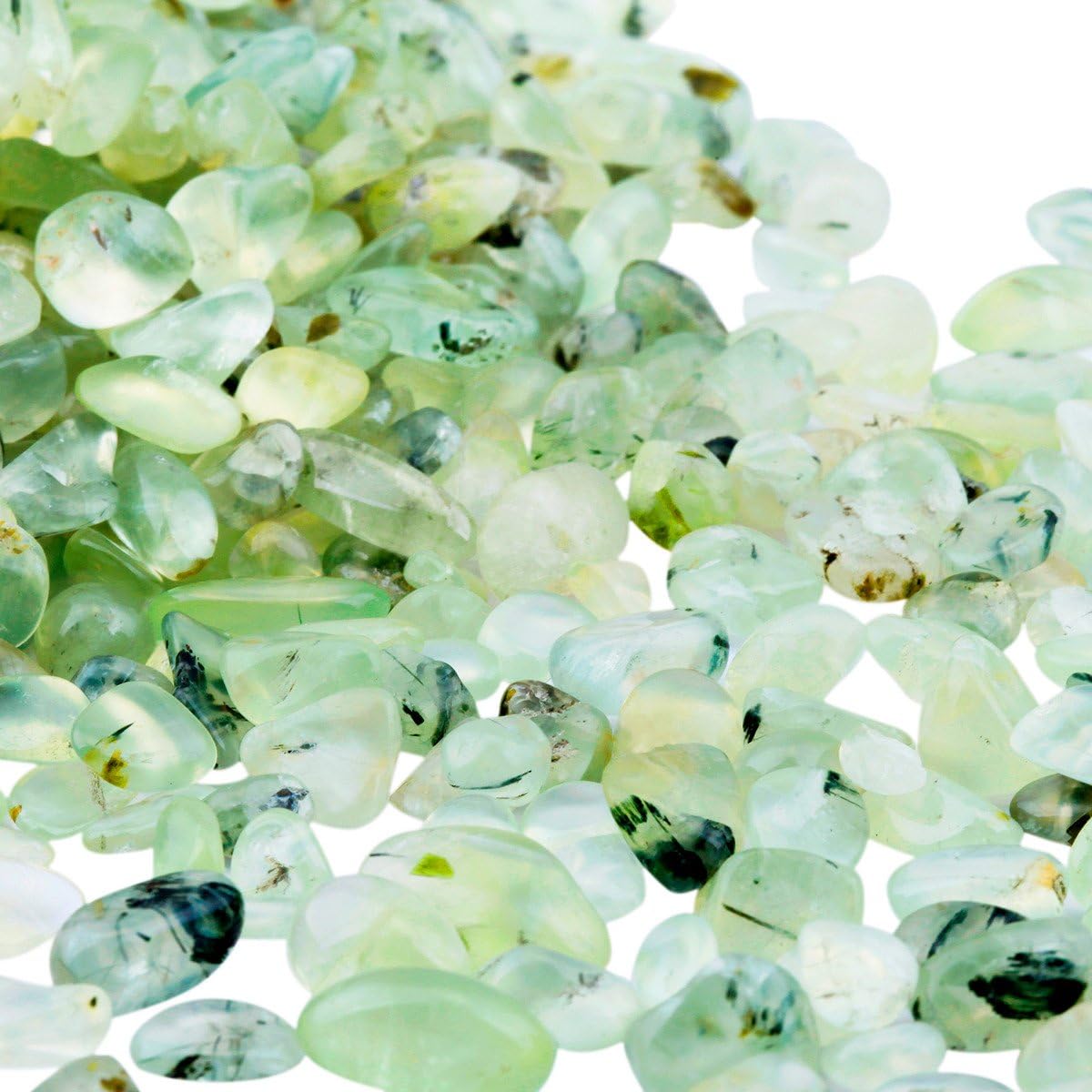 SUNYIK Green Prehnite Tumbled Stones 1 Pound