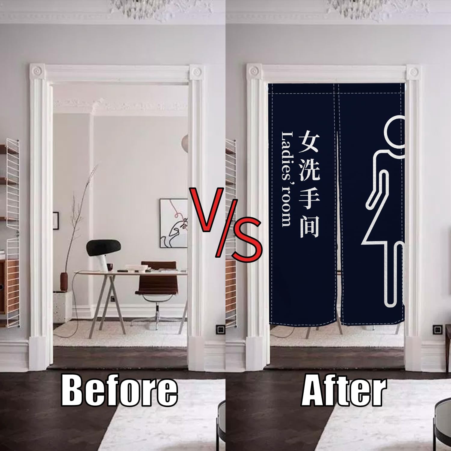 Japanese Noren Door Curtain 34x60 Inch Modern Doorway Divider