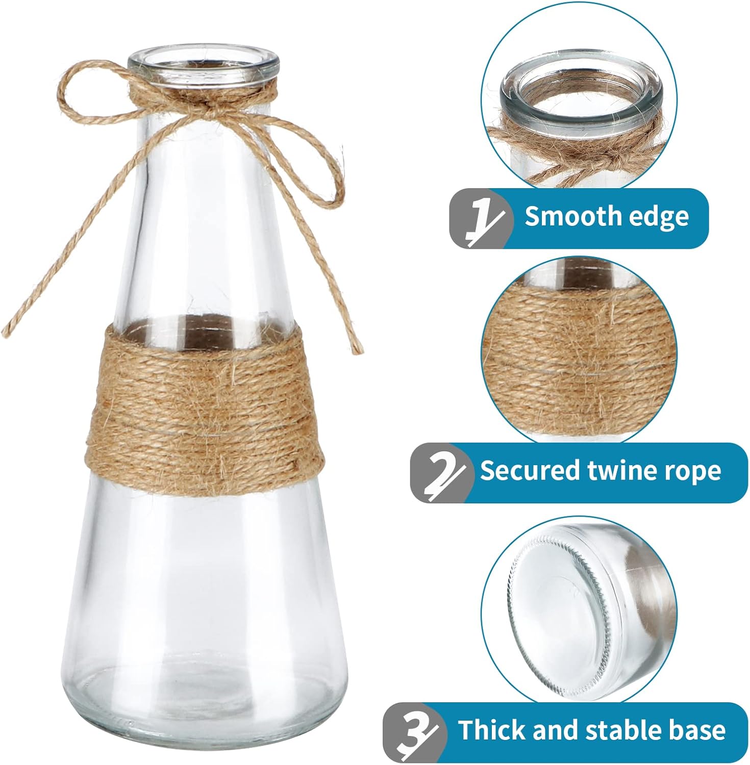 MDLUU Clear Glass Bud Vase Set 10Pcs Assorted
