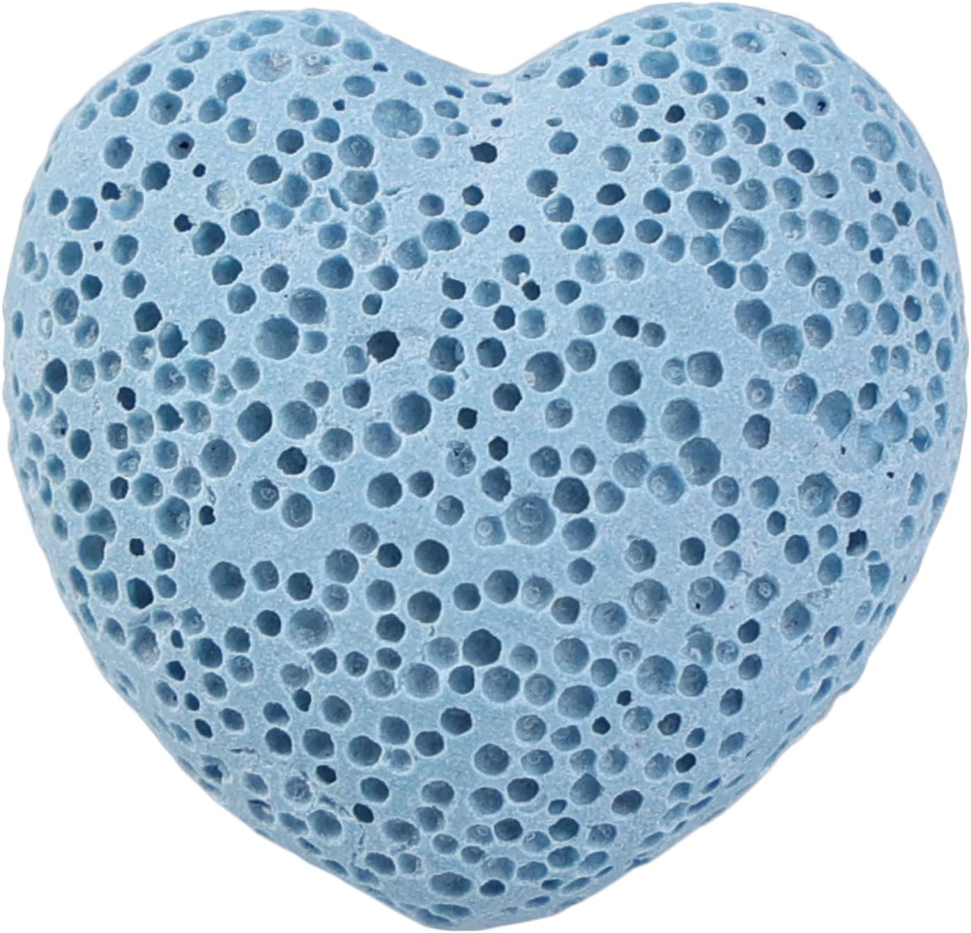 SUNYIK Lava Rock Puffy Heart Stones Pack of 10 Blue