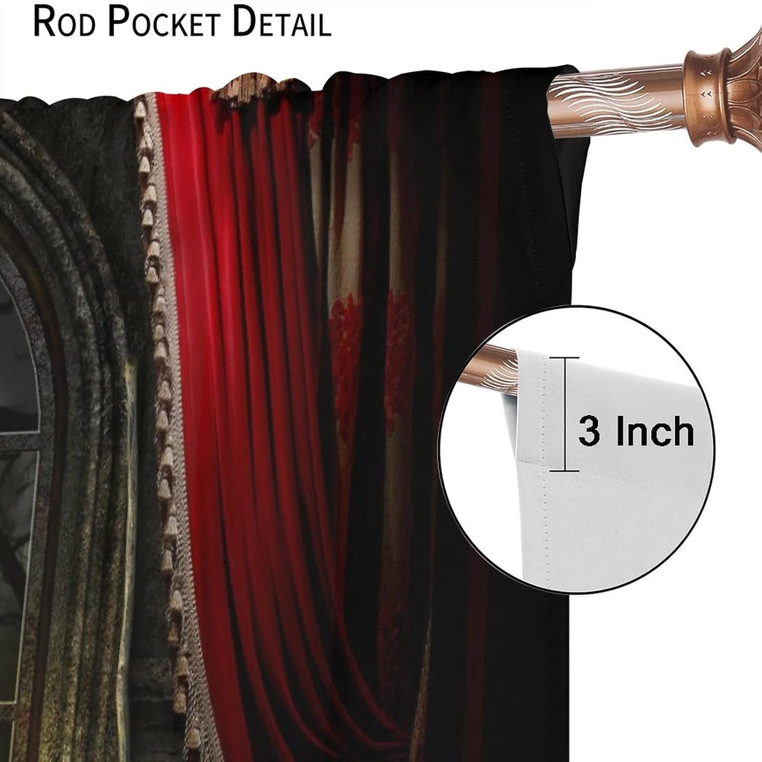 Gothic Curtains Retro Pattern 2 Panel Set 52 X 84