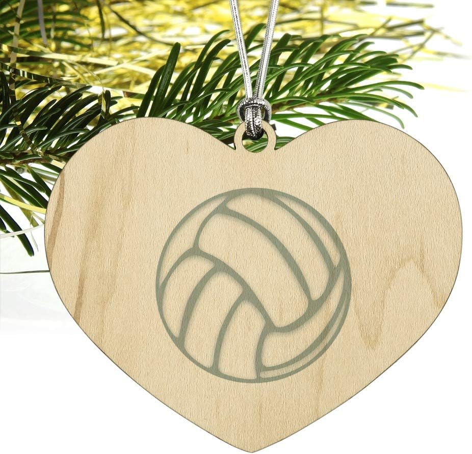 Volleyball Ball Heart Love Wooden Christmas Tree Ornament