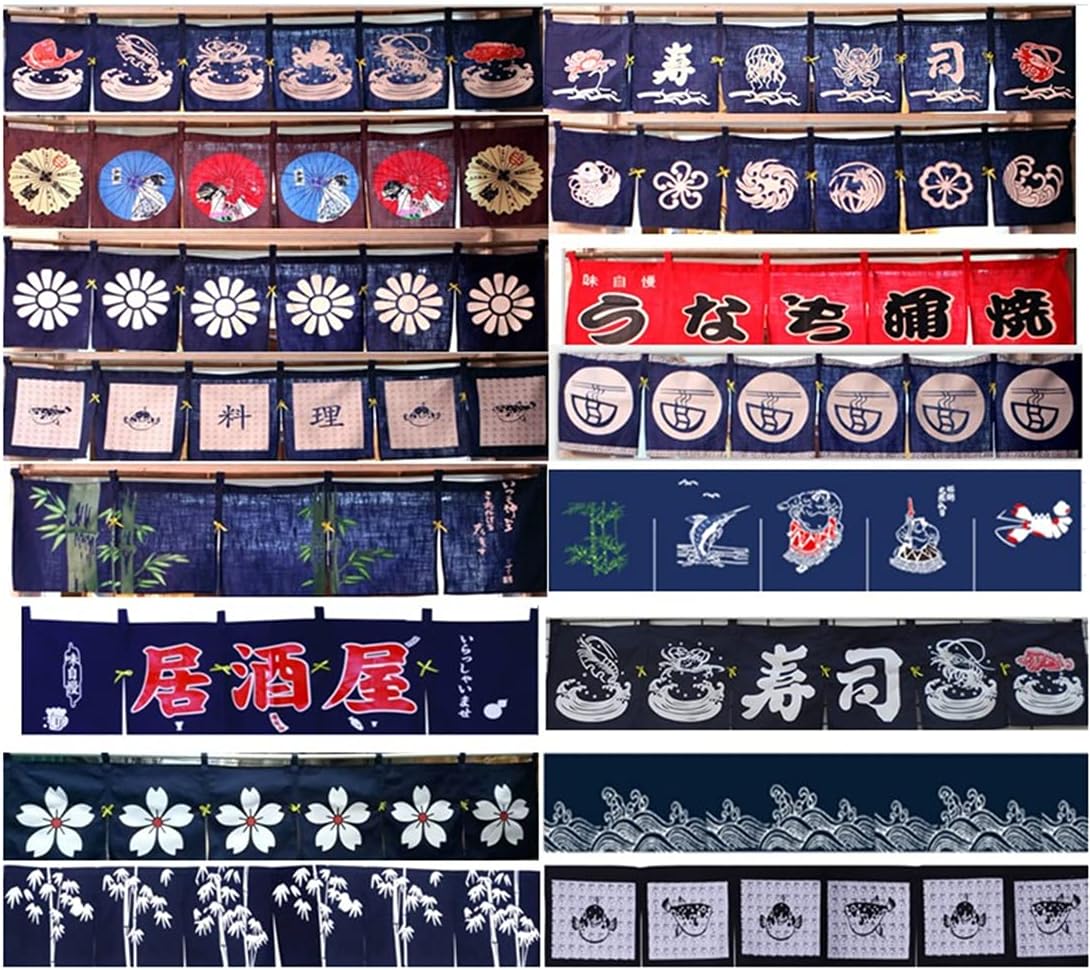 Octopus Crab Noren Curtain for Japanese Decor 40x240cm