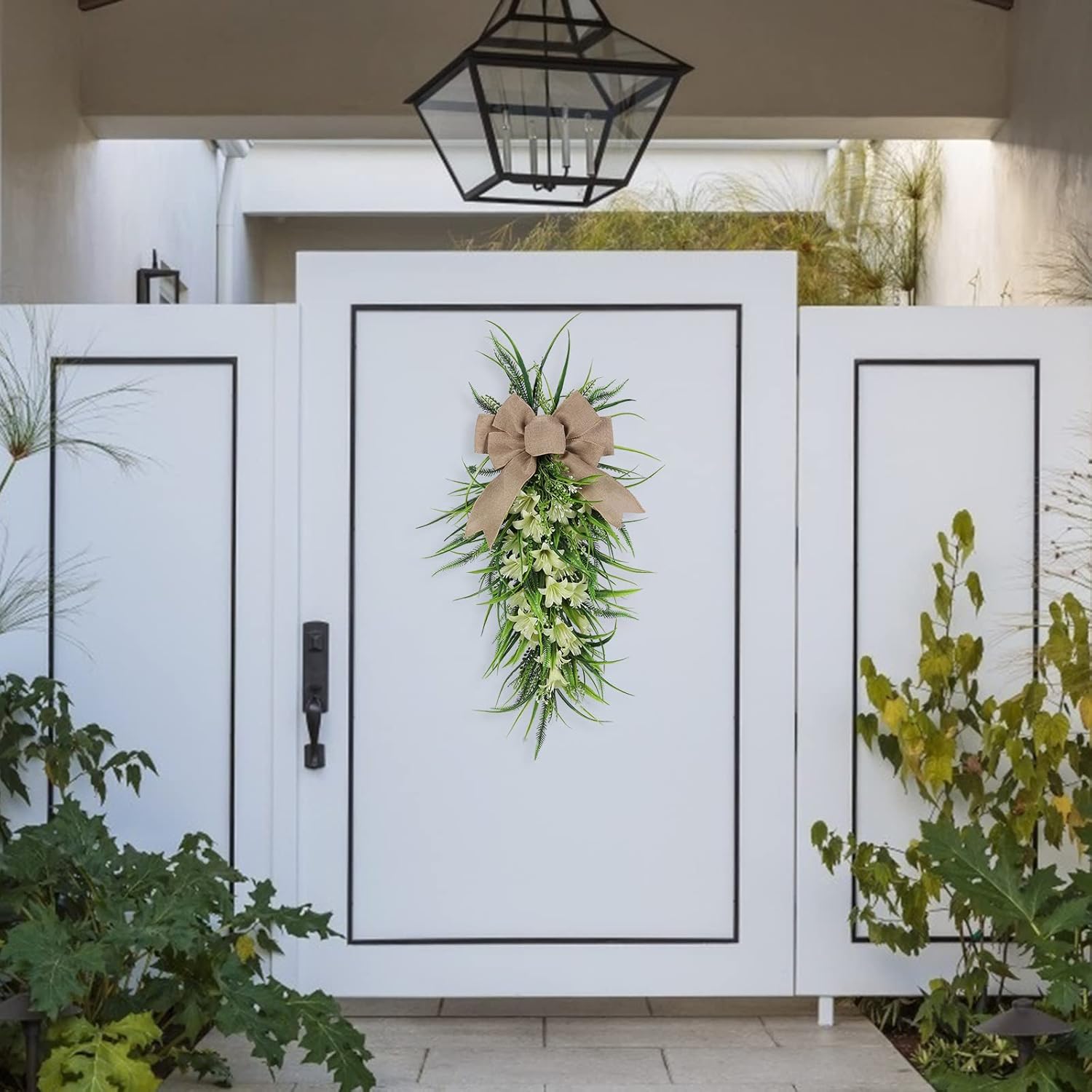 Ochine Teardrop Swag Wreath for Front Door