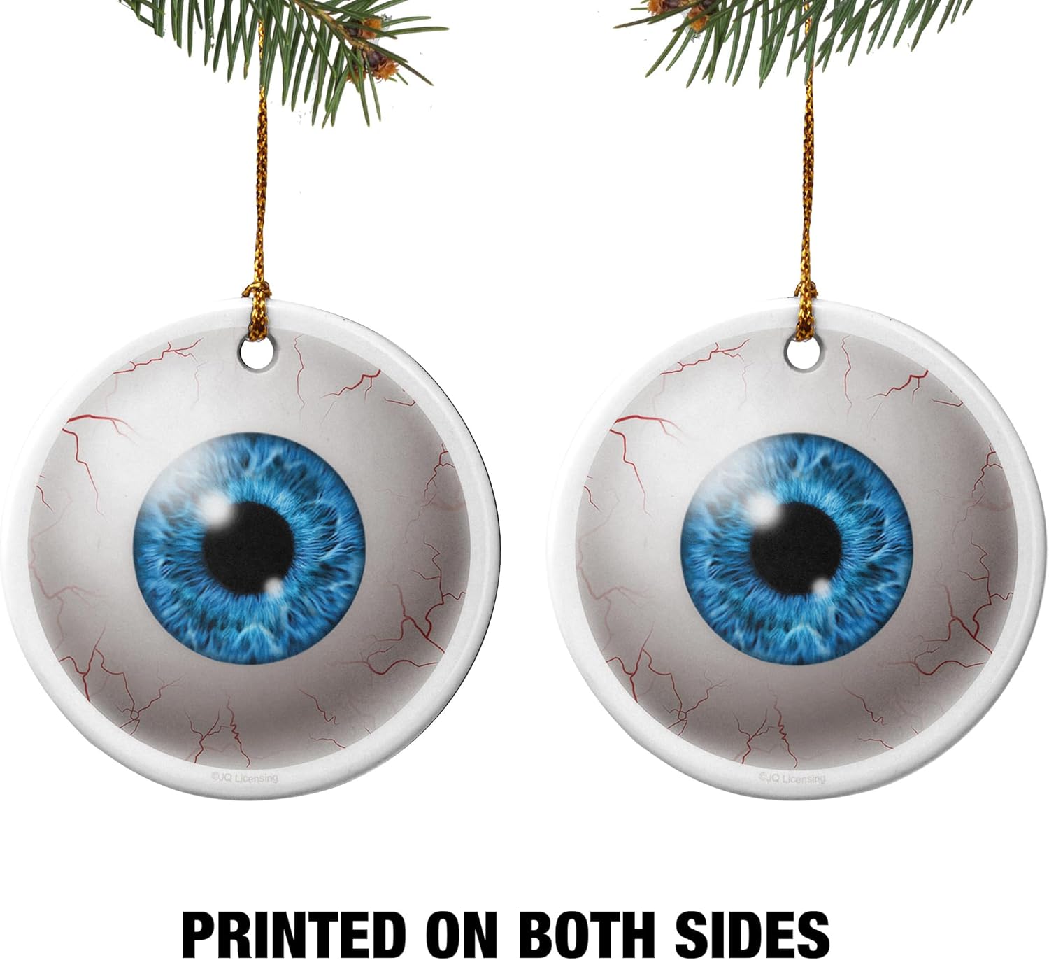 GRAPHICS AND MORE Blue Eyes Porcelain Christmas Ornament