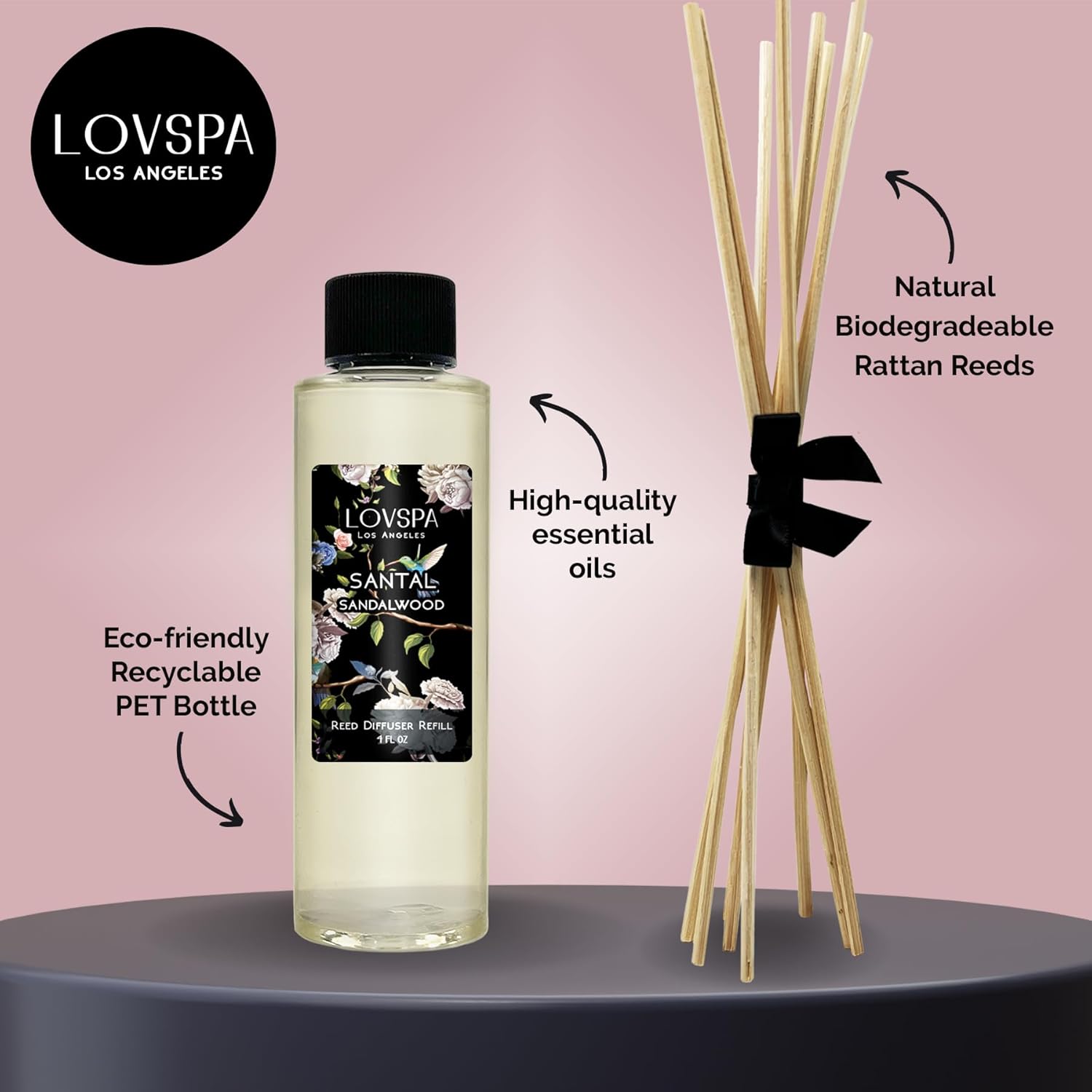 LOVSPA Santal Sandalwood Reed Diffuser Oil Refill 4oz