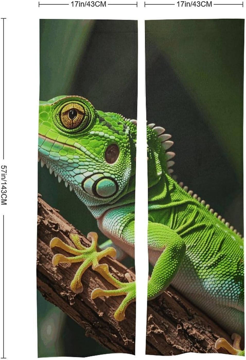 Green Geckos Door Cover Curtain 57x17 Inches