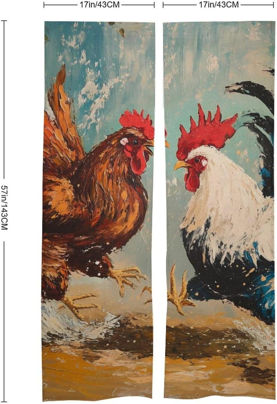 Rooster Fighting Noren Door Curtain Darkening Drapes Room Divider