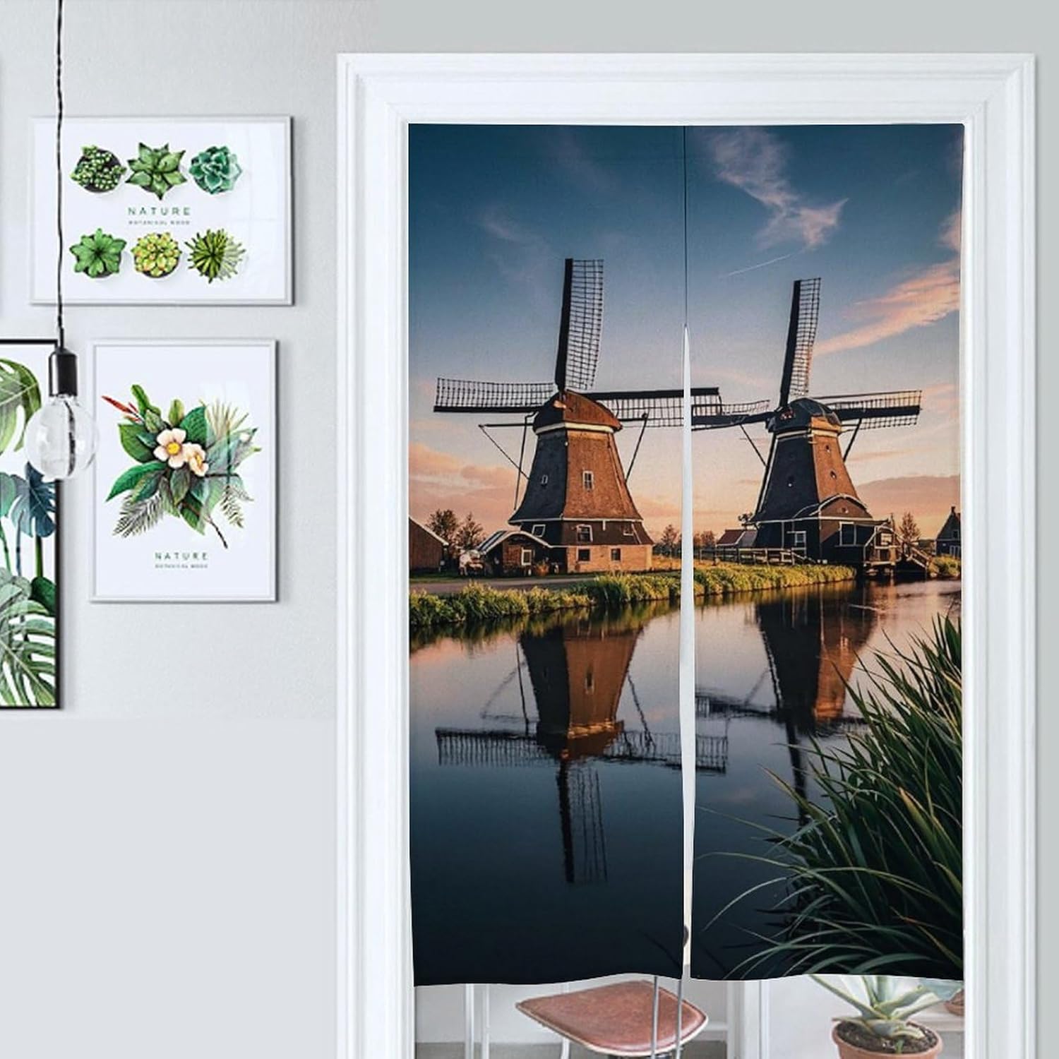Dutch Windmill Door Cover Curtain 57x17 Inches