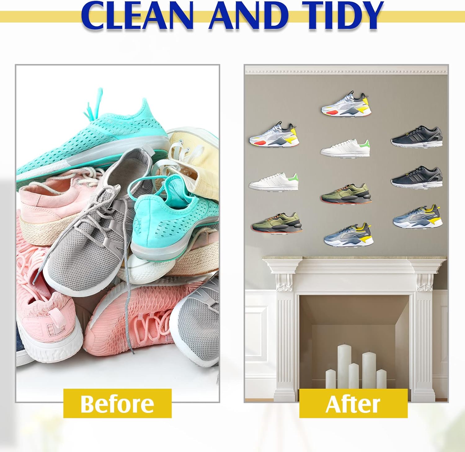 Treela 30 Pack Floating Shoe Display Shelf for Closet
