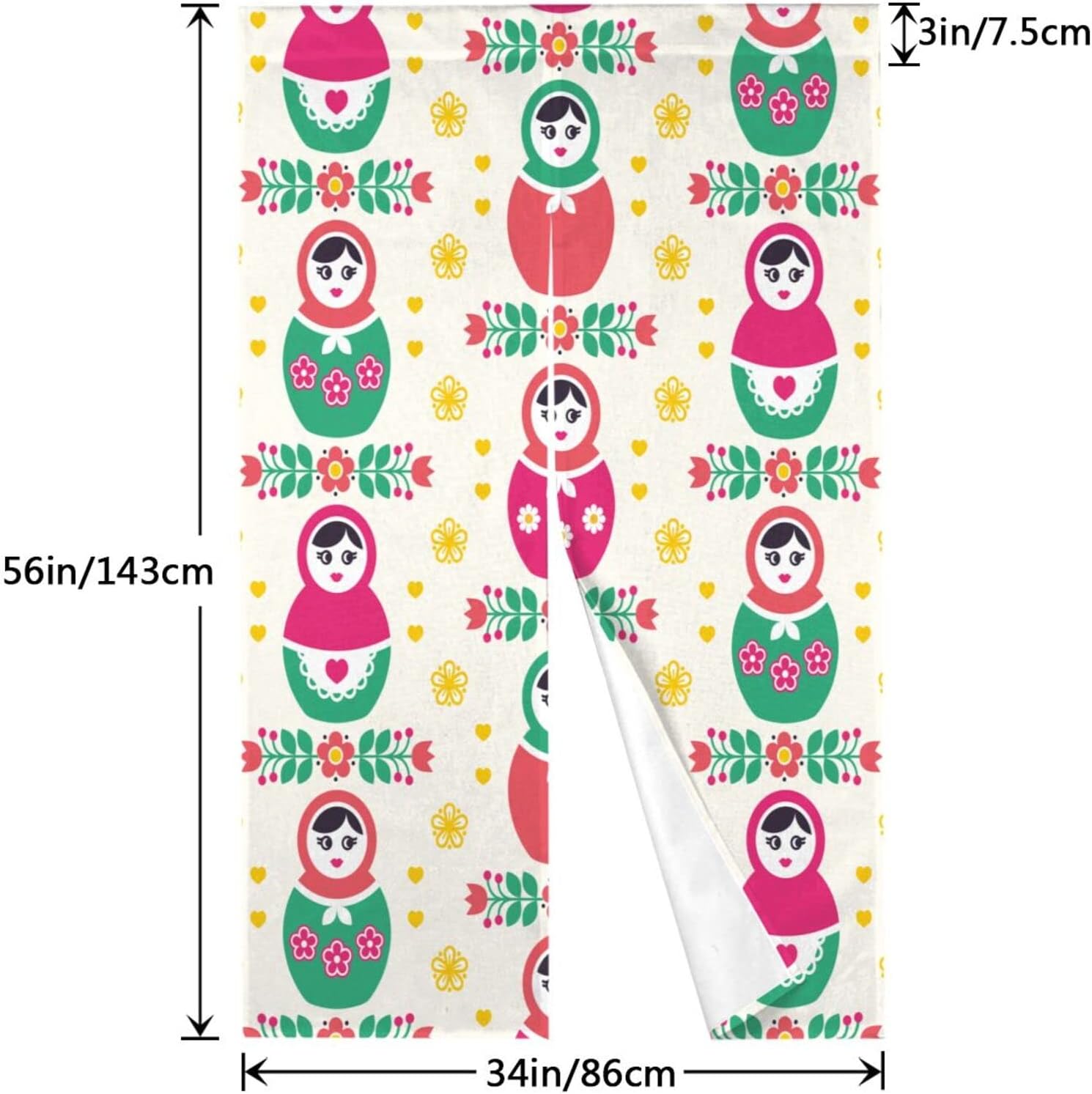 Japanese Style Doorway Curtain 34x56 Inch Noren Panel