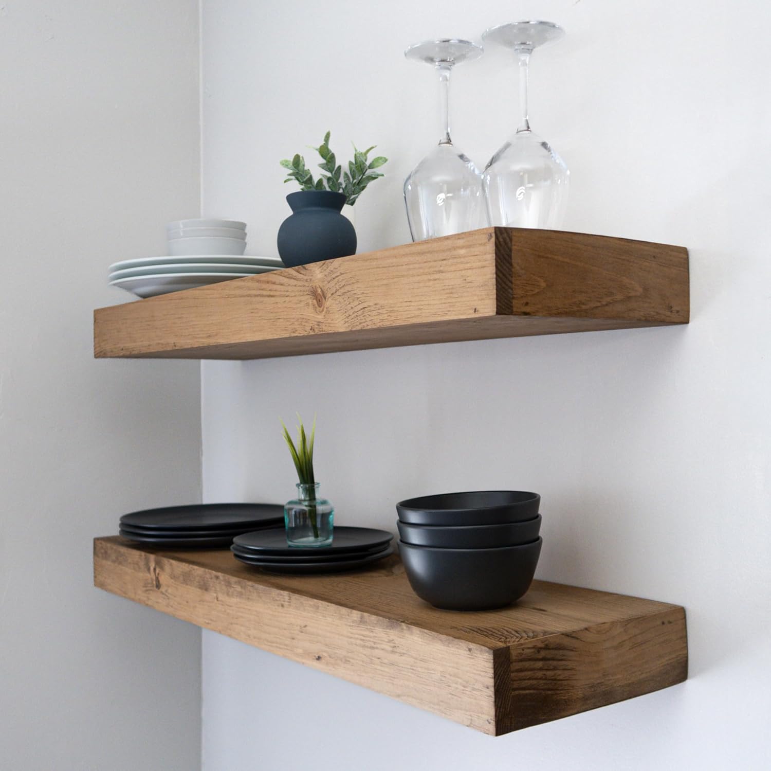 Modern Floating Shelves 3 Inches Thick Set of 2
