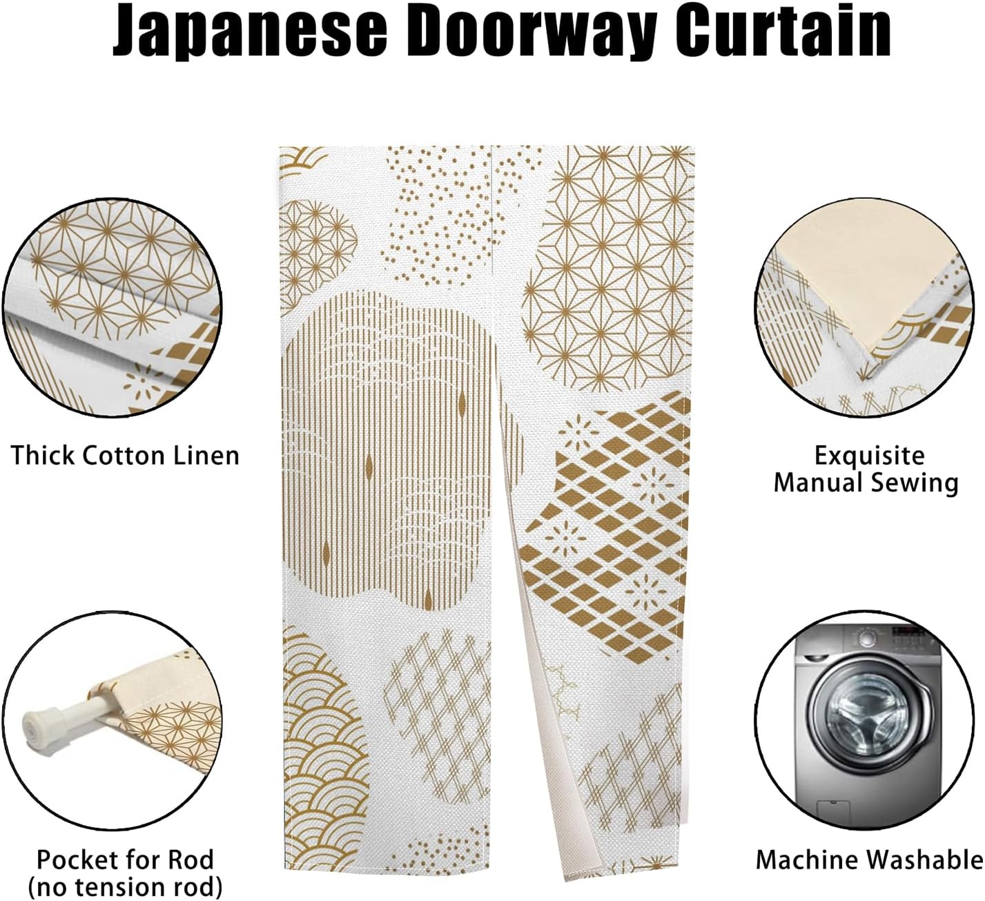 Japanese Noren Door Curtain 34x60 Inch Privacy Divider 1