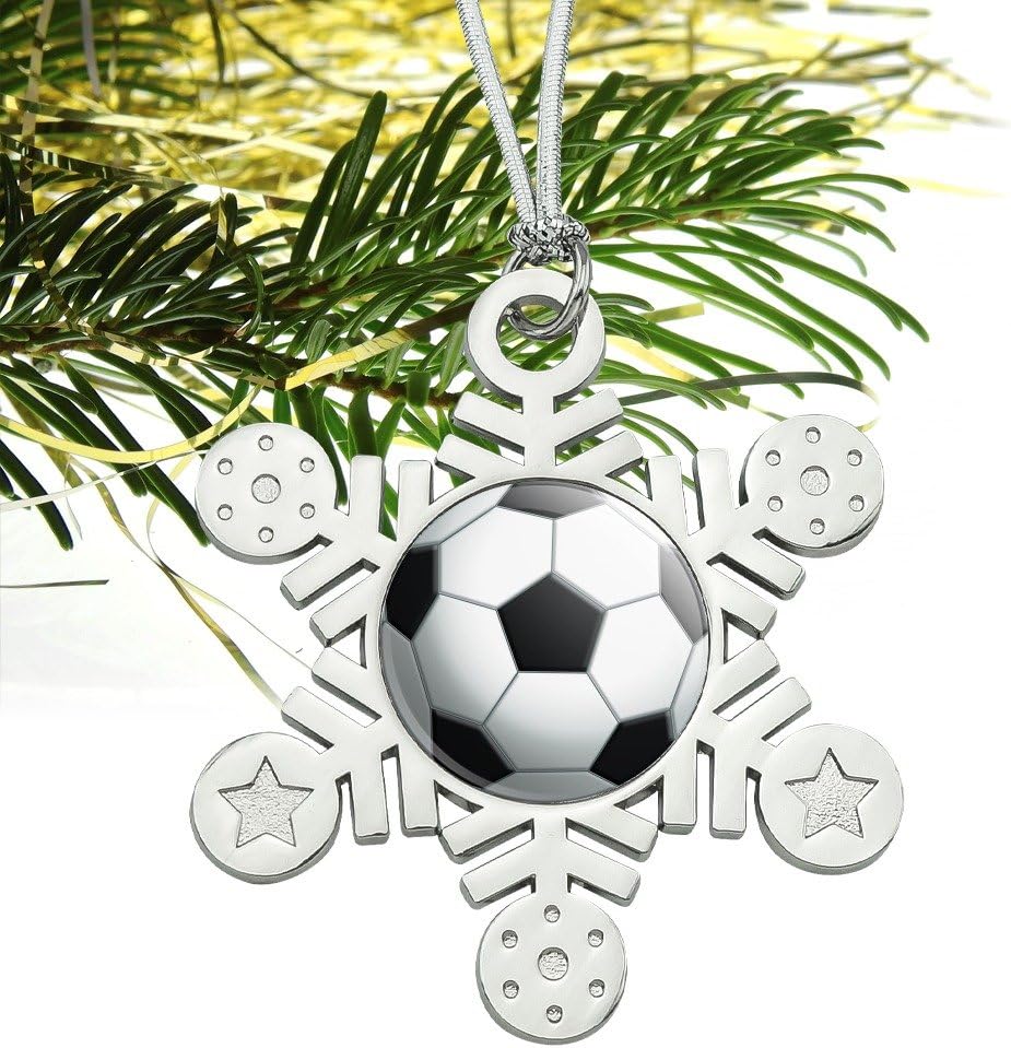 GRAPHICS AND MORE Snowflake Soccer Ball Ornament