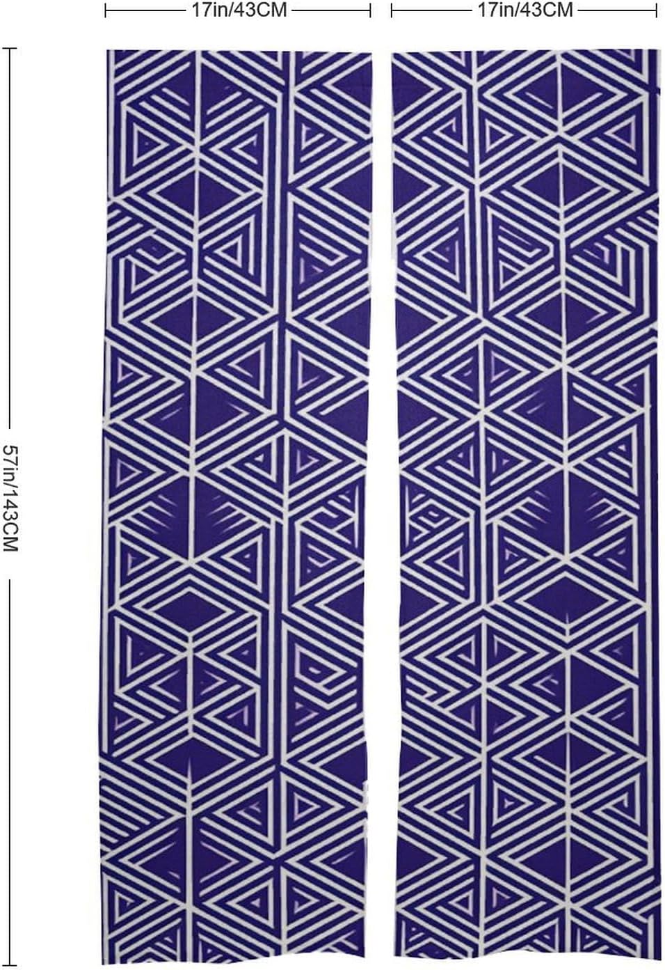 Japanese Noren Door Curtain Purple Light Blue Print