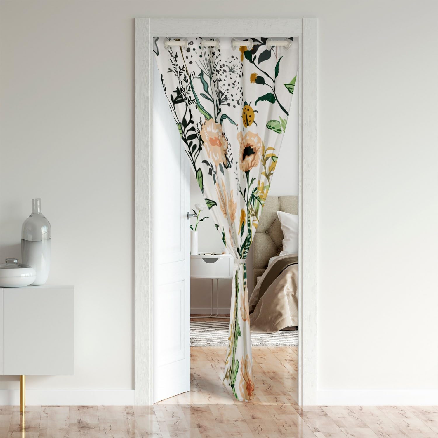 Floral Door Curtain for Privacy 42x80 Inch