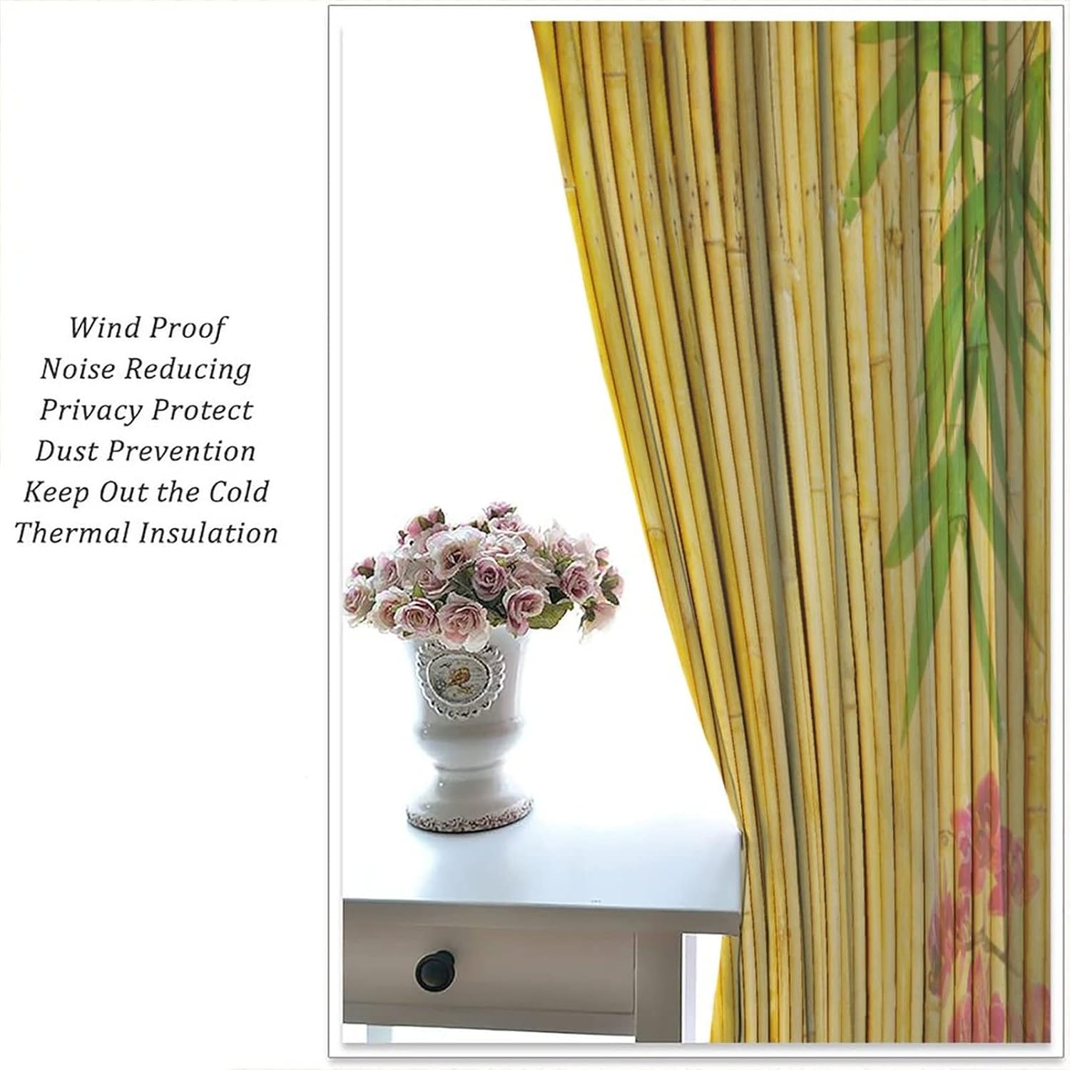 Bamboo Curtains 2 Panel Set 52 X 84