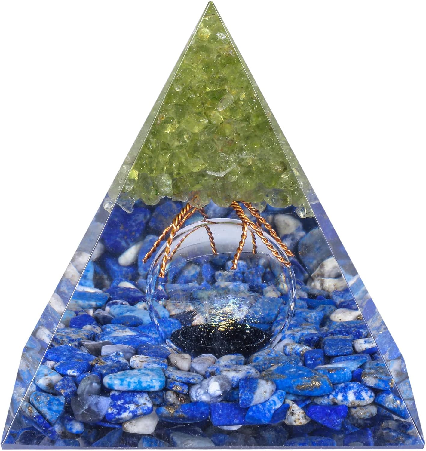Rockcloud Tree of Life Orgone Pyramid Crystal Decor