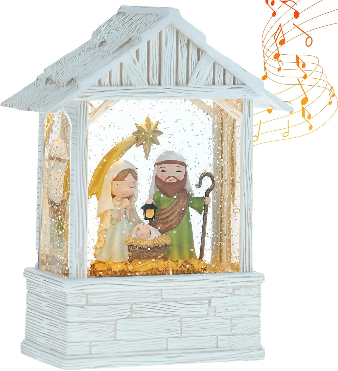 PestiLite Nativity Snow Globe with Music and Light
