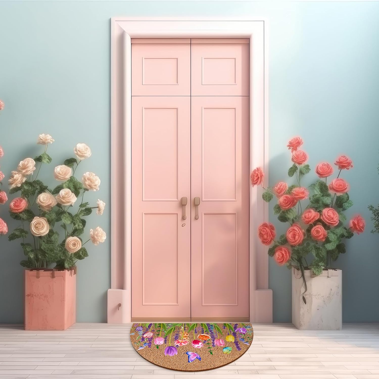 Ceenna Spring Doormat with Butterfly Design 16x24 Inches