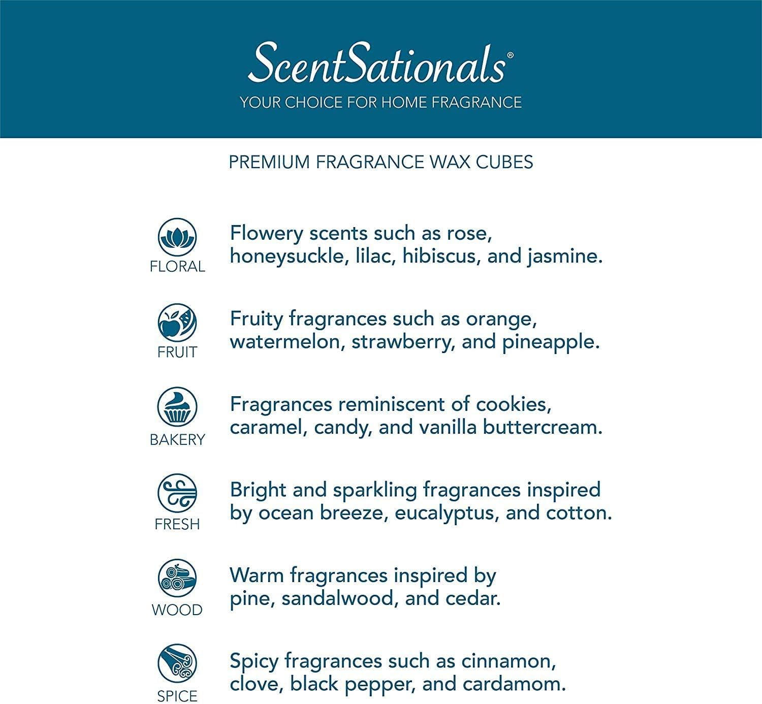 Scentsationals Wax Melts - Perfectly Pine Scented Fragrance - 24 Cubes Pack