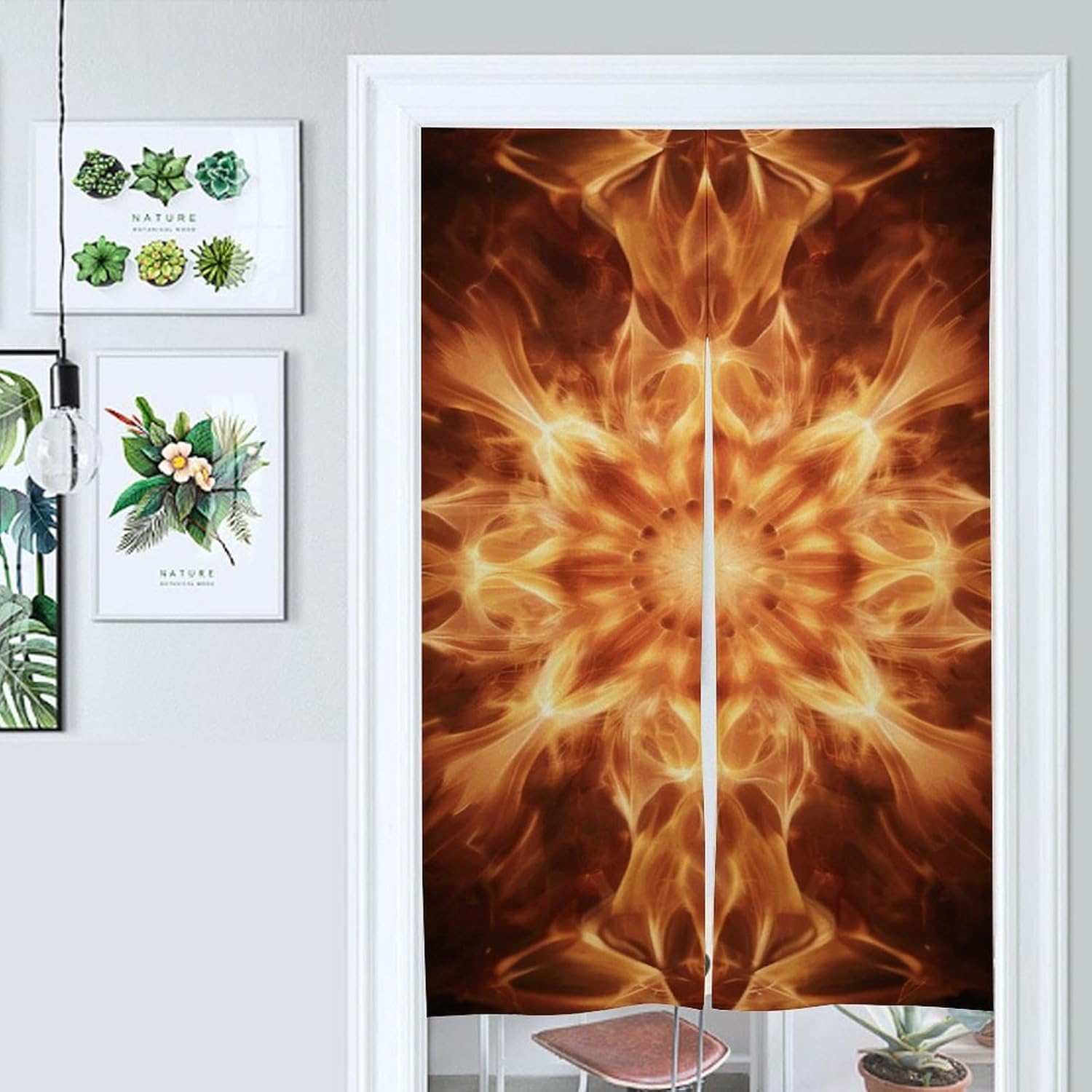 Beautiful Flame Pattern Door Curtain 57x17 Inches